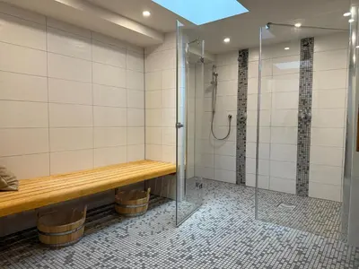 Ein Badezimmer in der Unterkunft Poseidon FeWo 28