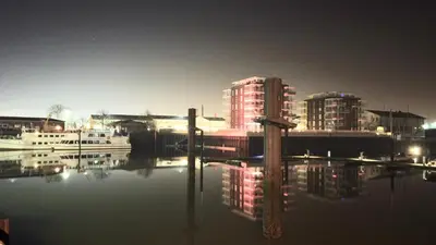 Blick auf einen Fluss in der Nähe der Pension