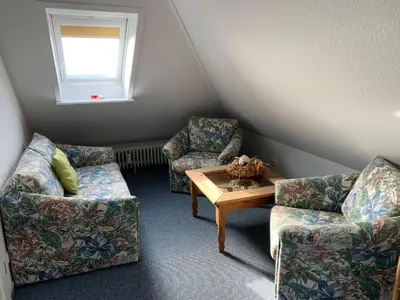 Ein Sitzbereich in der Unterkunft Strandresidenz Rosengarten - Wohnung Nr. 301
