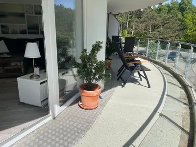 Ein Balkon oder eine Terrasse in der Unterkunft Strandhaus Nordseebrandung Fewo A1.5