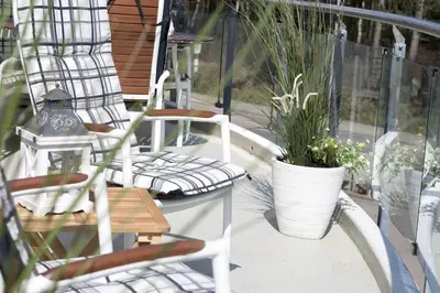Ein Balkon oder eine Terrasse in der Unterkunft Strandhaus Nordseebrandung Fewo A2.5