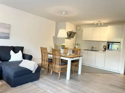 Küche/Küchenzeile in der Unterkunft Strandhaus Nordseebrandung Fewo A3.2