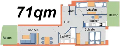 Grundriss der Unterkunft Strandhaus Nordseebrandung Fewo C1.1
