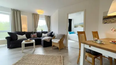 Ein Sitzbereich in der Unterkunft Strandhaus Nordseebrandung Fewo A4.3