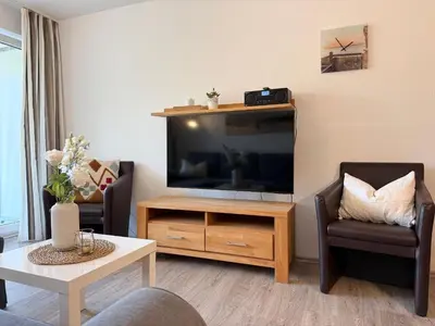 TV/Unterhaltungsangebot in der Unterkunft Strandhaus Nordseebrandung Fewo A3.1