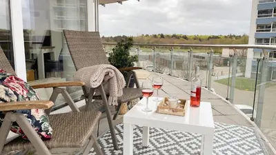 Ein Balkon oder eine Terrasse in der Unterkunft Strandhaus Nordseebrandung Fewo D1.5