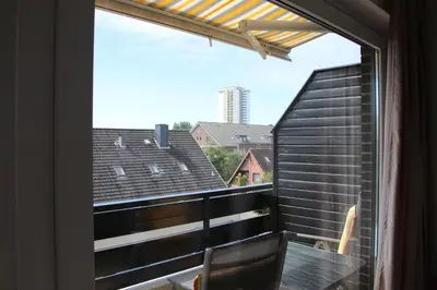 Ein Balkon oder eine Terrasse in der Unterkunft Ferienwohnung Möwenschiss - Haus Bake