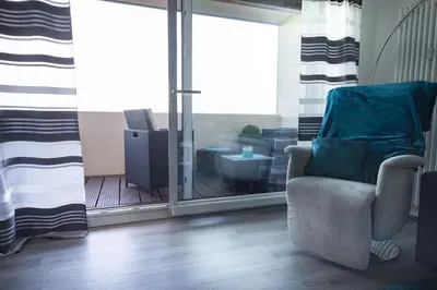 Ein Sitzbereich in der Unterkunft Am Sahlenburger Strand - Wohnung 4