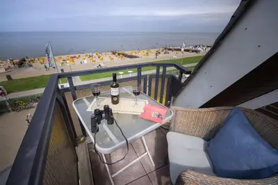 Ein Balkon oder eine Terrasse in der Unterkunft Meeresbrandung 36