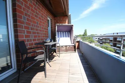 Ein Balkon oder eine Terrasse in der Unterkunft Haus Knechtsand, Whg 449