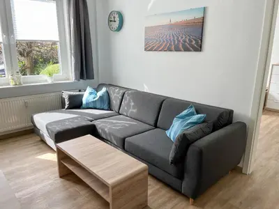 Ein Sitzbereich in der Unterkunft Appartementhaus Nige Ooge Ferienwohnung Nr. 1