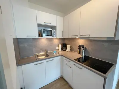 Küche/Küchenzeile in der Unterkunft Appartementhaus Nige Ooge Ferienwohnung Nr. 1