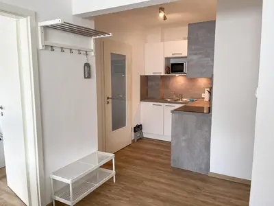Küche/Küchenzeile in der Unterkunft Appartementhaus Nige Ooge Ferienwohnung Nr. 1