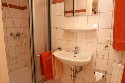 Ein Badezimmer in der Unterkunft Erlebnishof Katthusen