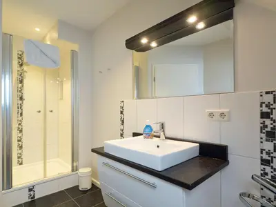Ein Badezimmer in der Unterkunft Ferienwohnung Strandstrasse 10, Büsum