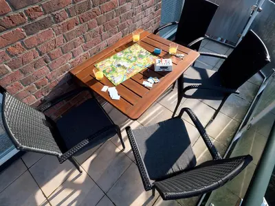 Ein Sitzbereich in der Unterkunft Ferienwohnung Strandstrasse 10, Büsum