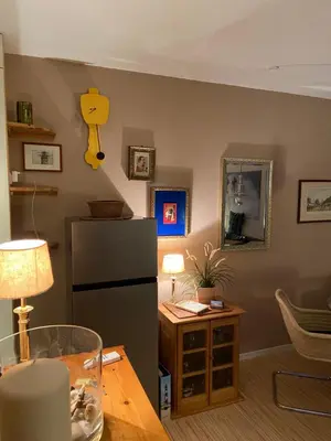 Ein Sitzbereich in der Unterkunft Ferienwohnung Witthöhn 8