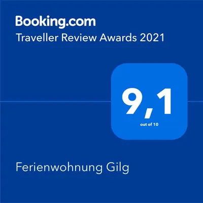 Ein Zertifikat, Auszeichnung, Logo oder anderes Dokument, das in der Unterkunft Ferienwohnung Gilg ausgestellt ist