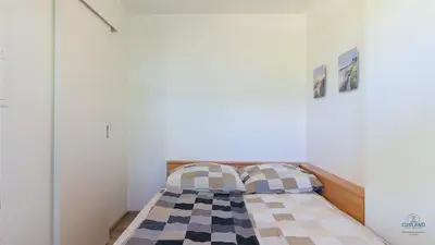 Ein Bett oder Betten in einem Zimmer der Unterkunft Urlaub mit Blick auf die Duhner Heide