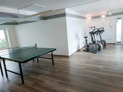 Das Fitnesscenter und/oder die Fitnesseinrichtungen in der Unterkunft Urlaub mit Seesicht Haus Nautic Whg.709