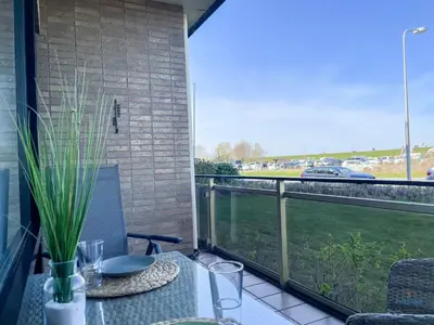 Ein Balkon oder eine Terrasse in der Unterkunft Urlaub in 1. Strandreihe