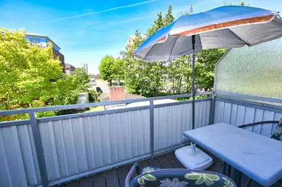 Ein Balkon oder eine Terrasse in der Unterkunft Strandhotel Salty