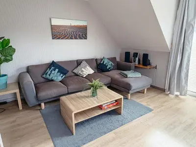 Ein Sitzbereich in der Unterkunft Appartement Stader Str. 3