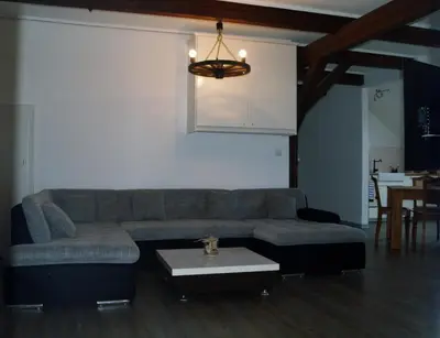 Ein Sitzbereich in der Unterkunft Schleusenhof Ferienwohnung