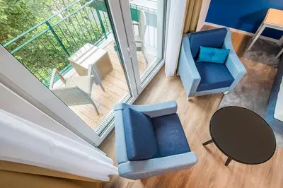Ein Sitzbereich in der Unterkunft Boutique-Hotel Zur alten Post