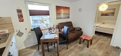 Ein Sitzbereich in der Unterkunft Appartementhaus Kogge Wohnung 11