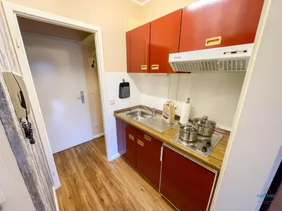 Küche/Küchenzeile in der Unterkunft Whg. 121 Haus Jan am Strand