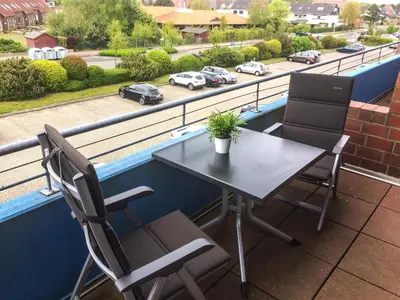 Ein Balkon oder eine Terrasse in der Unterkunft Knechtsand 443
