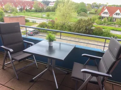 Ein Balkon oder eine Terrasse in der Unterkunft Knechtsand 443