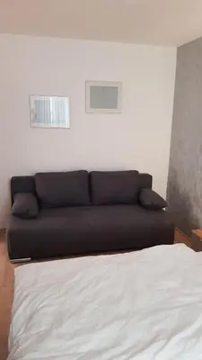 Ein Sitzbereich in der Unterkunft Ferienwohnung Haus Möwe