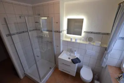 Ein Badezimmer in der Unterkunft Ferienwohnung Haus Möwe
