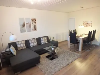 Ein Sitzbereich in der Unterkunft Watten-Blick 1
