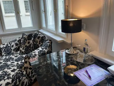 Ein Sitzbereich in der Unterkunft Villa Deichvoigt