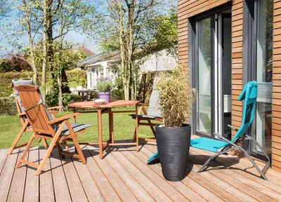 Ein Garten an der Unterkunft Perlekieker 1