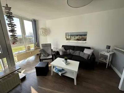 Ein Sitzbereich in der Unterkunft Knechtsand 414