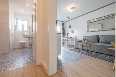 Ein Sitzbereich in der Unterkunft Seehof Boutique Appartements