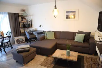 Ein Sitzbereich in der Unterkunft Ferienwohnung Stöckel 2