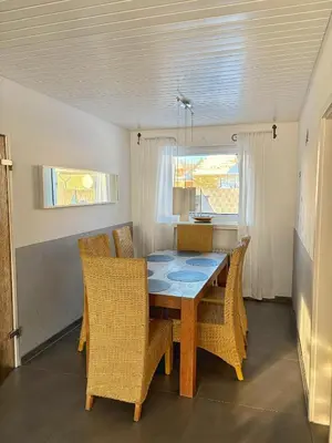 Ein Sitzbereich in der Unterkunft Ferienhaus Lemafri Duhnen