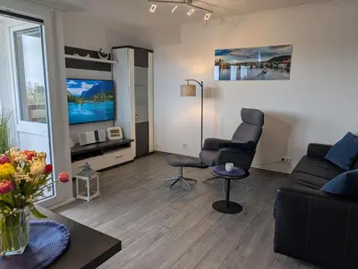 TV/Unterhaltungsangebot in der Unterkunft Terrassenhaus, FeWo 81