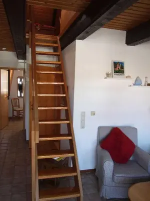 Ein Sitzbereich in der Unterkunft Ferienwohnung Baade -KEINE MONTEURE-