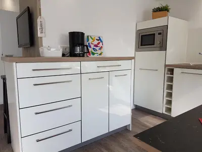 Küche/Küchenzeile in der Unterkunft dat geele hus Nr. 3