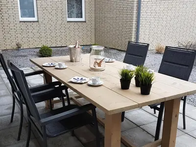 Ein Sitzbereich in der Unterkunft dat geele hus Wohnung 6