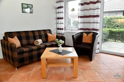 Ein Sitzbereich in der Unterkunft Ferienwohnung im Haus Rubin