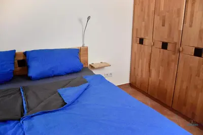 Ein Bett oder Betten in einem Zimmer der Unterkunft Ferienwohnung im Haus Rubin