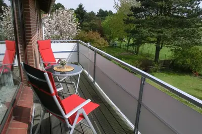 Ein Balkon oder eine Terrasse in der Unterkunft Haus Strandgut/1