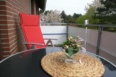 Ein Balkon oder eine Terrasse in der Unterkunft Haus Strandgut/1